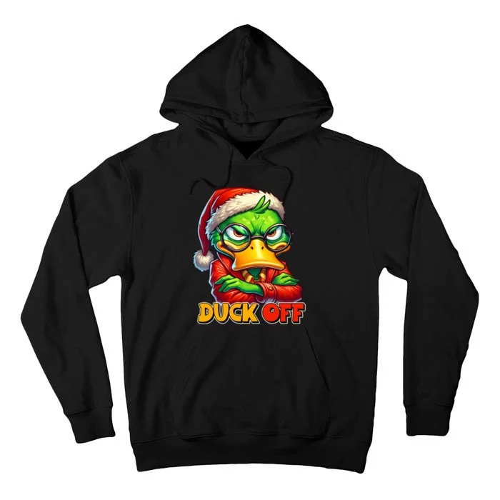 Duck Off Funny Sarcastic Grumpy Duck Christmas Tall Hoodie