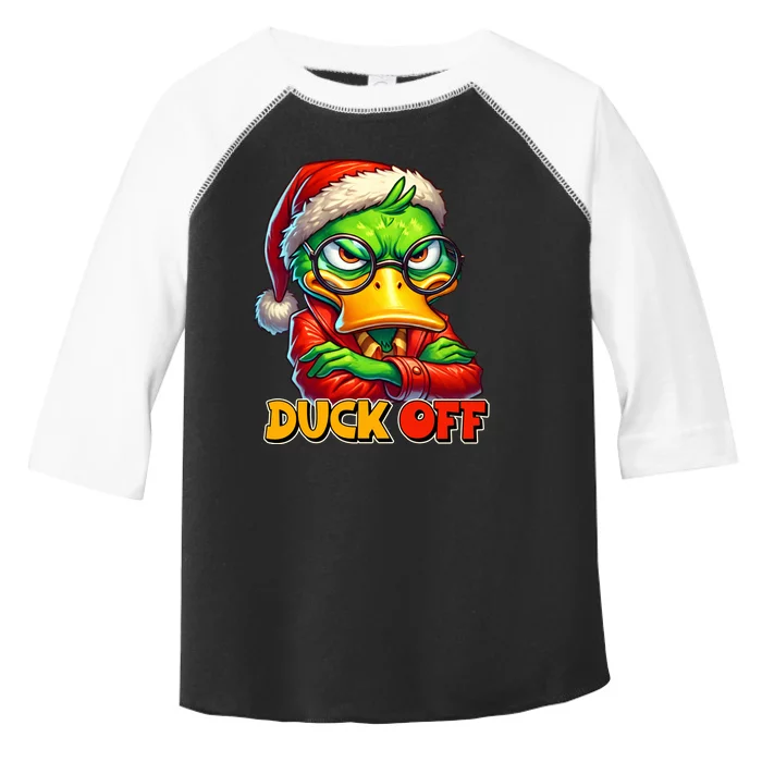 Duck Off Funny Sarcastic Grumpy Duck Christmas Toddler Fine Jersey T-Shirt