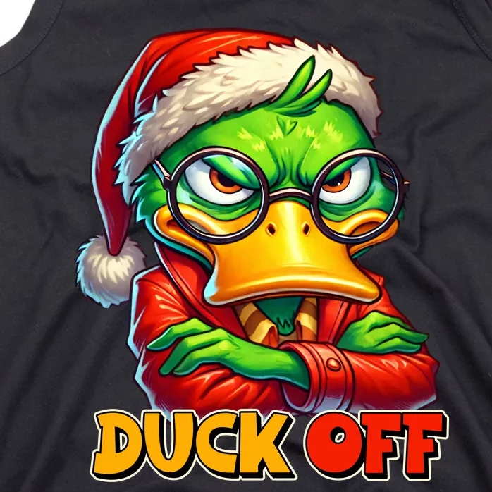 Duck Off Funny Sarcastic Grumpy Duck Christmas Tank Top