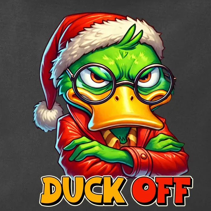 Duck Off Funny Sarcastic Grumpy Duck Christmas Zip Tote Bag