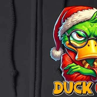 Duck Off Funny Sarcastic Grumpy Duck Christmas Full Zip Hoodie