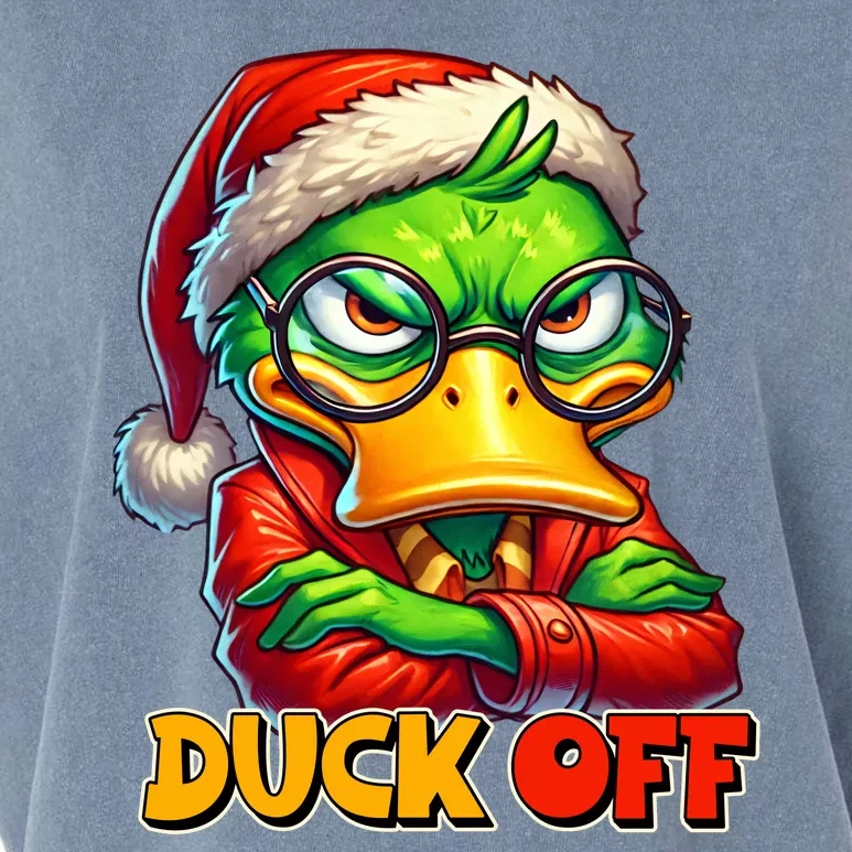 Duck Off Funny Sarcastic Grumpy Duck Christmas Garment-Dyed Women's Muscle Tee