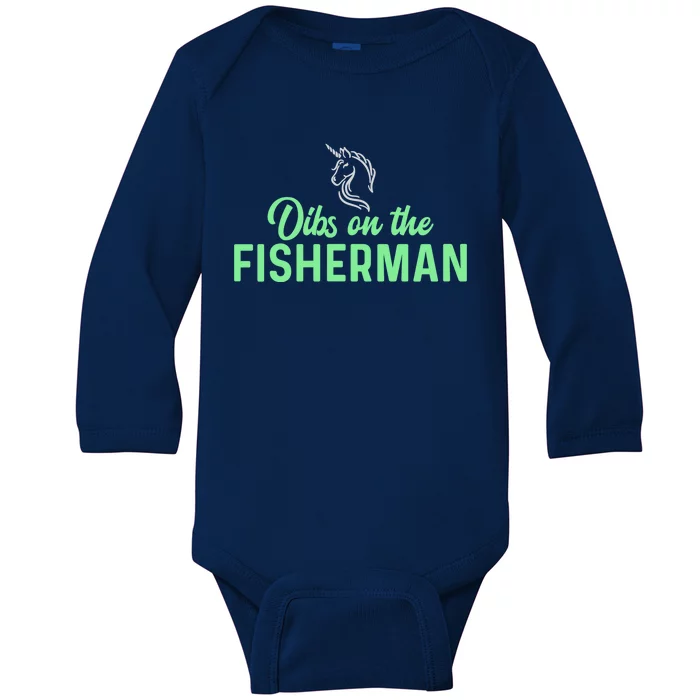 Dibs On Fisher Friend Wife Gf St Patricks Day Unicorn Cute Gift Baby Long Sleeve Bodysuit