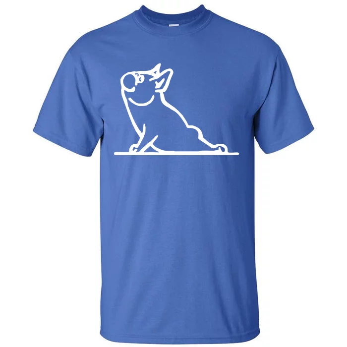 Dog Owner French Bulldog Yoga Pose Frenchie Lover Gift Tall T-Shirt