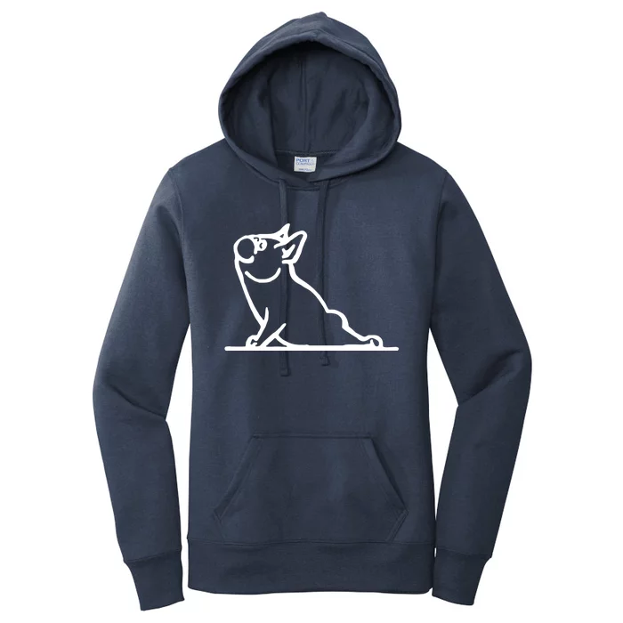 Dog Owner French Bulldog Yoga Pose Frenchie Lover Gift Women's Pullover Hoodie