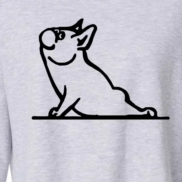 Dog Owner French Bulldog Yoga Pose Frenchie Lover Gift Cropped Pullover Crew