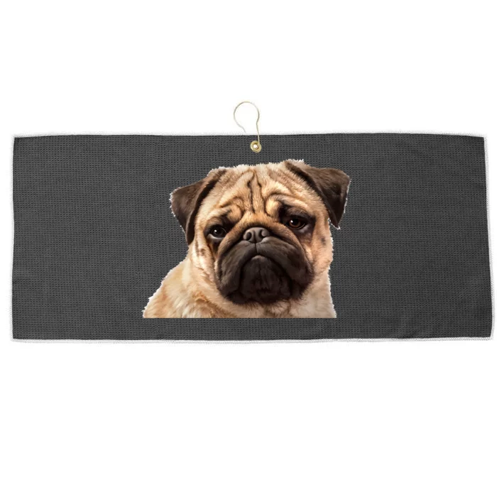 Dog - Close-Up of Pug Face Large Microfiber Waffle Golf Towel