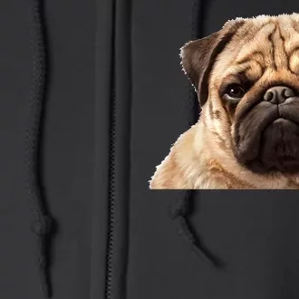 Dog - Close-Up of Pug Face Full Zip Hoodie