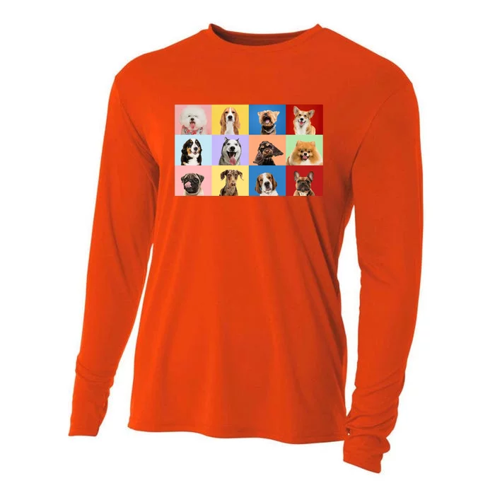 Dog Collage Cooling Performance Long Sleeve Crew