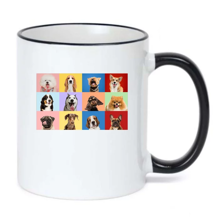 Dog Collage Black Color Changing Mug