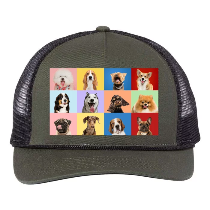 Dog Collage Retro Rope Trucker Hat Cap