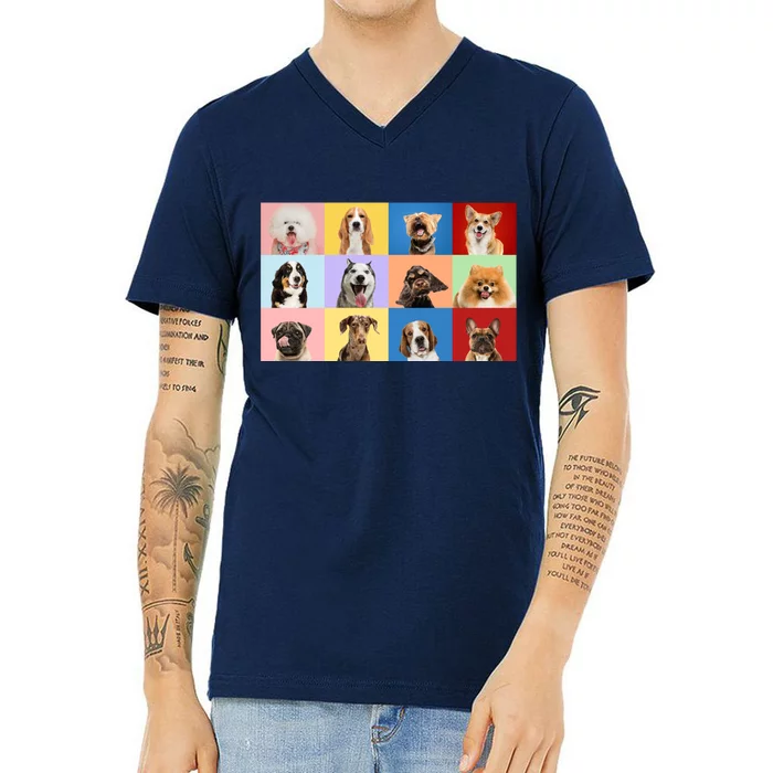 Dog Collage V-Neck T-Shirt