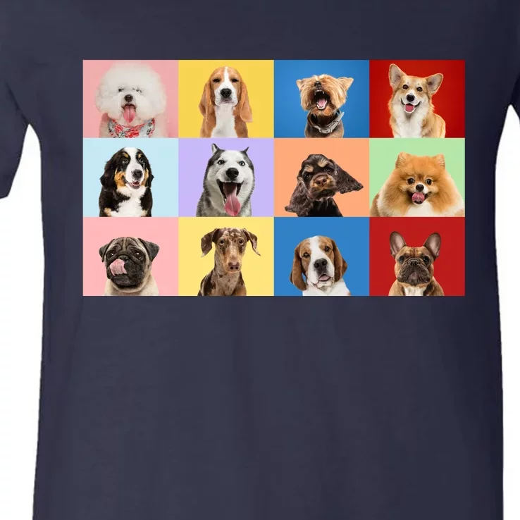 Dog Collage V-Neck T-Shirt