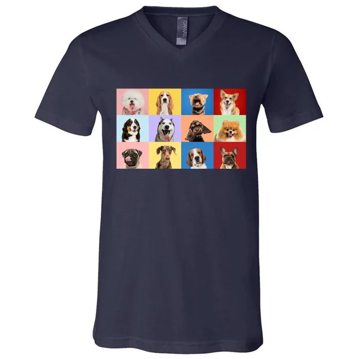 Dog Collage V-Neck T-Shirt