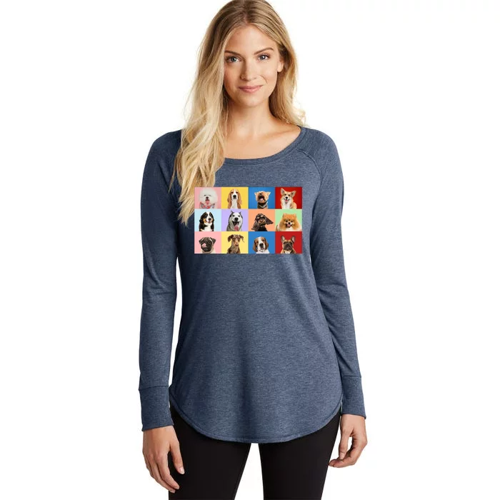 Dog Collage Women's Perfect Tri Tunic Long Sleeve Shirt