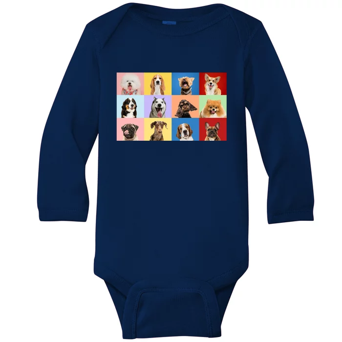 Dog Collage Baby Long Sleeve Bodysuit