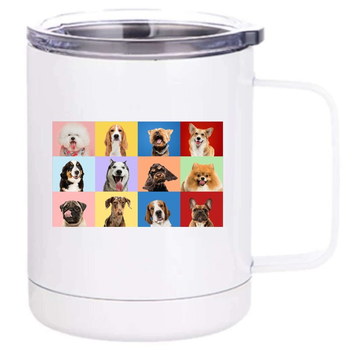 Dog Collage Front & Back 12oz Stainless Steel Tumbler Cup