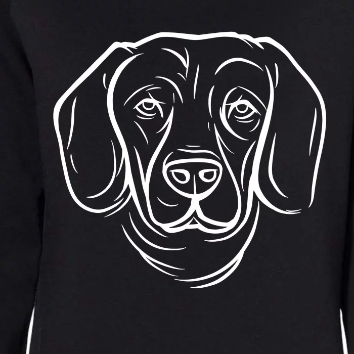 Dog Face Outlined Womens California Wash Sweatshirt