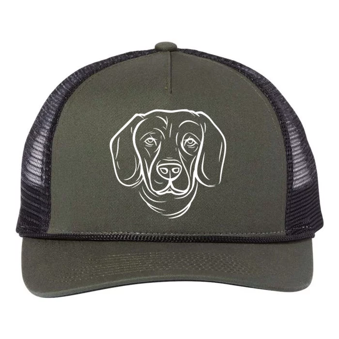 Dog Face Outlined Retro Rope Trucker Hat Cap