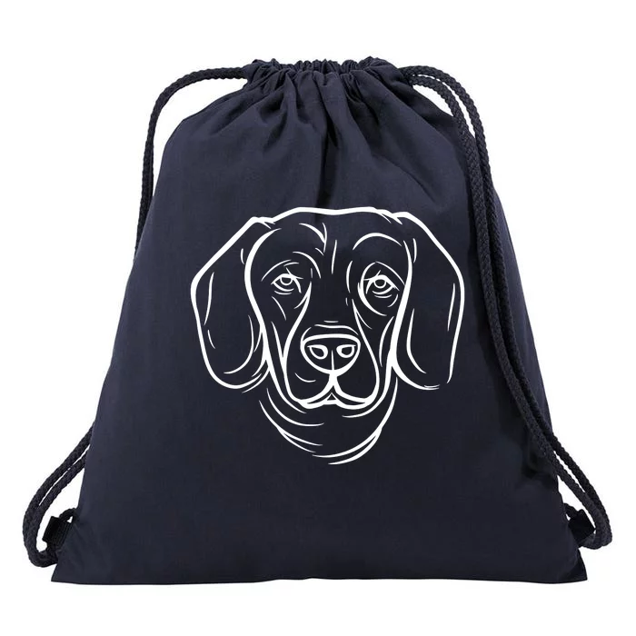 Dog Face Outlined Drawstring Bag