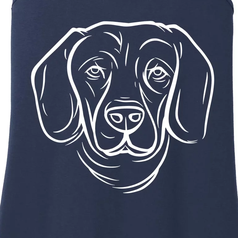 Dog Face Outlined Ladies Essential Tank