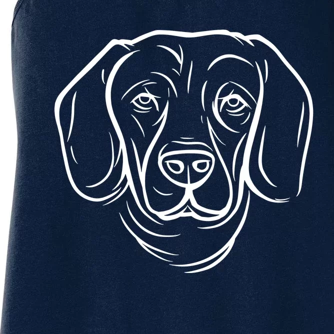 Dog Face Outlined Women's Racerback Tank