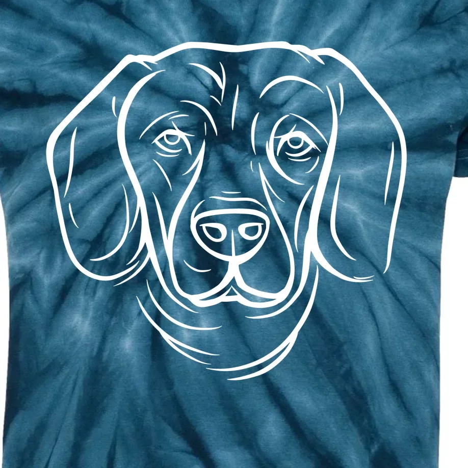 Dog Face Outlined Kids Tie-Dye T-Shirt