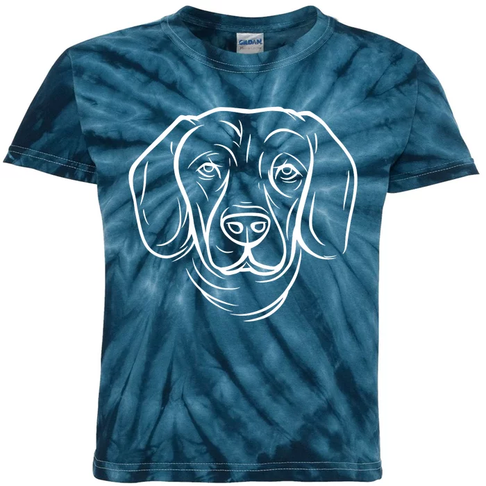 Dog Face Outlined Kids Tie-Dye T-Shirt