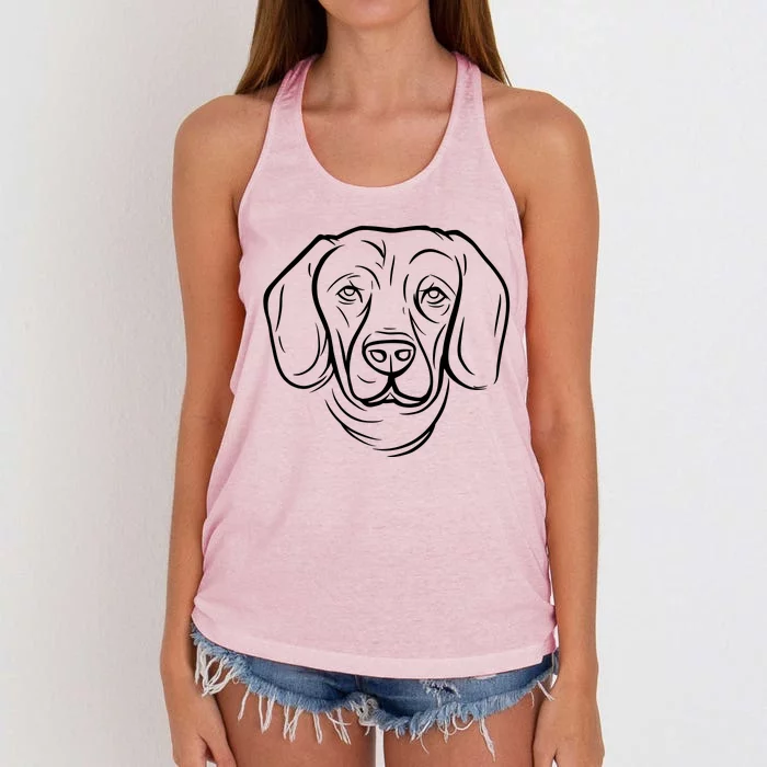 Dog Face Outlined Women's Knotted Racerback Tank