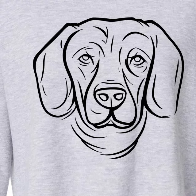 Dog Face Outlined Cropped Pullover Crew