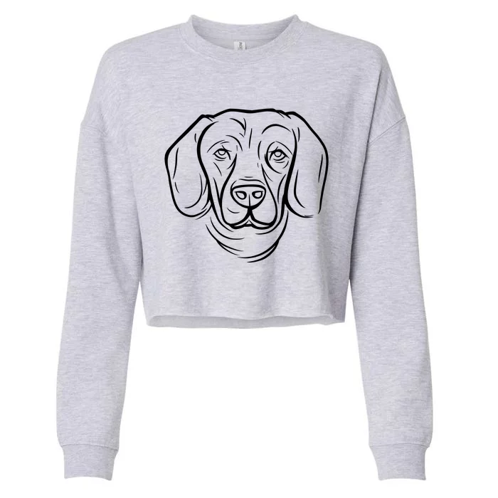 Dog Face Outlined Cropped Pullover Crew