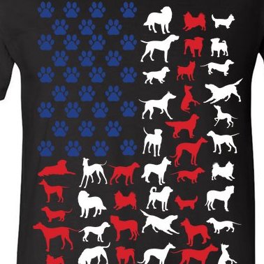 Dog Flag USA V-Neck T-Shirt
