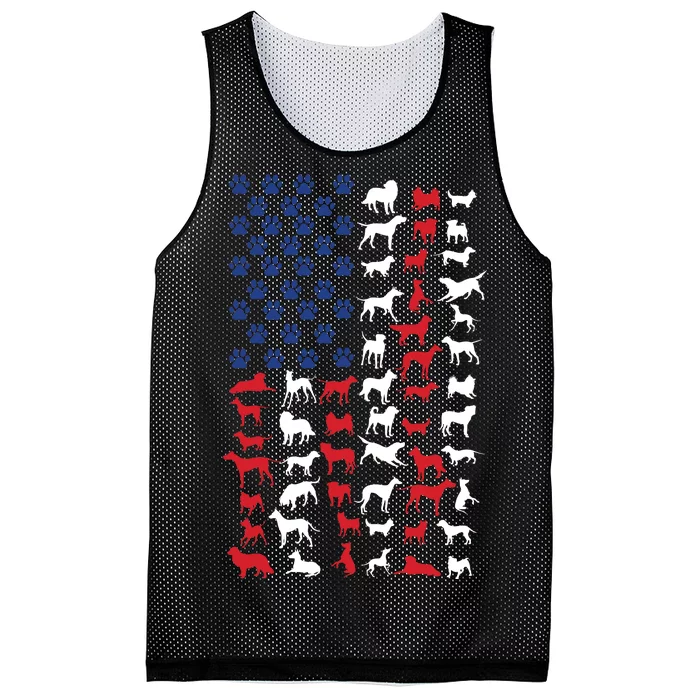 Dog Flag USA Mesh Reversible Basketball Jersey Tank