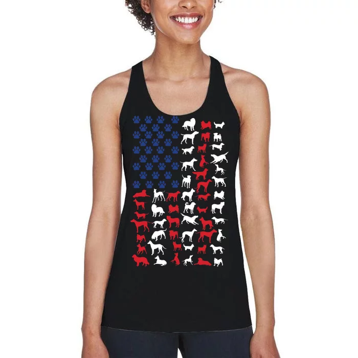 Dog Flag USA Women's Racerback Tank