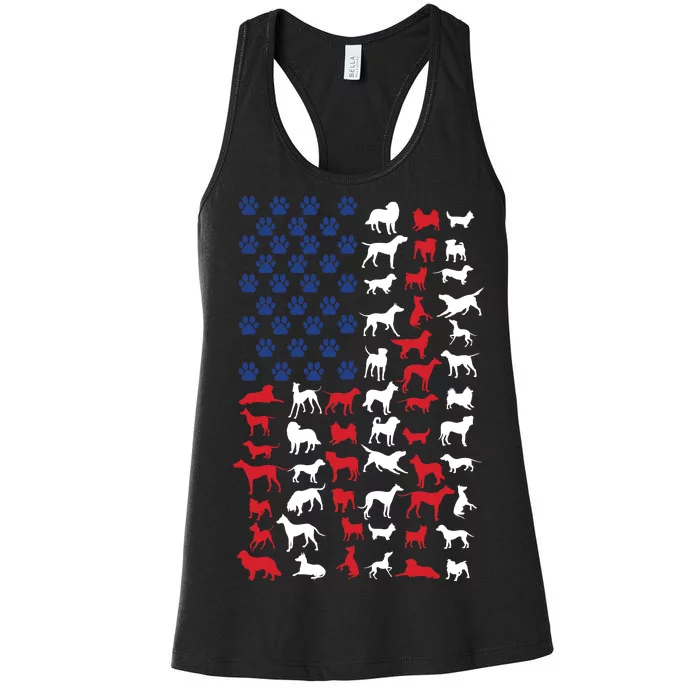 Dog Flag USA Women's Racerback Tank