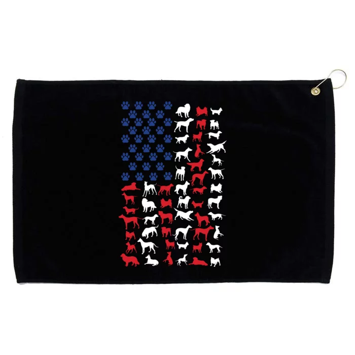 Dog Flag USA Grommeted Golf Towel