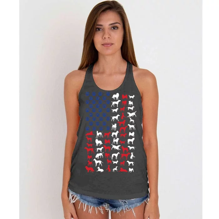 Dog Flag USA Women's Knotted Racerback Tank