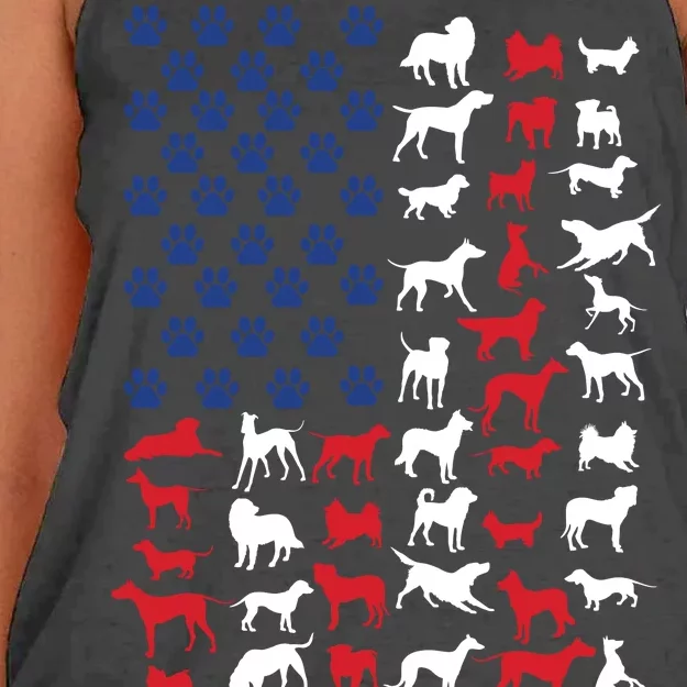 Dog Flag USA Women's Knotted Racerback Tank