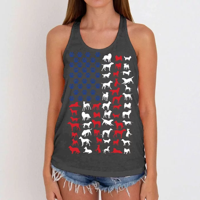 Dog Flag USA Women's Knotted Racerback Tank