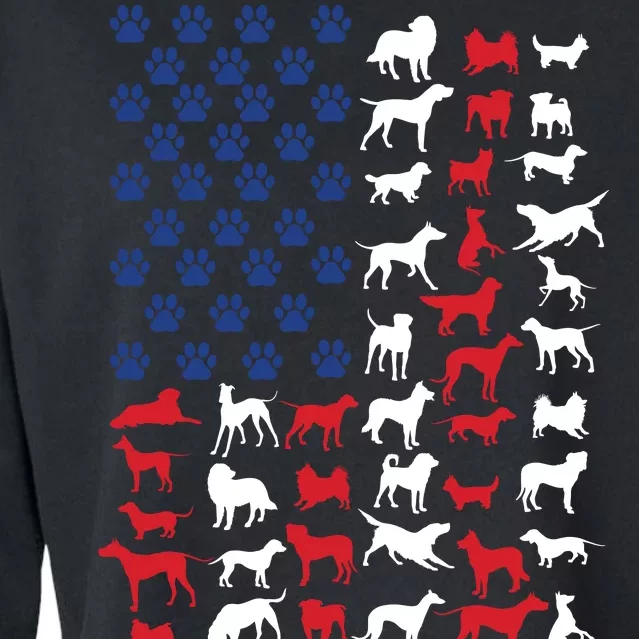 Dog Flag USA Cropped Pullover Crew