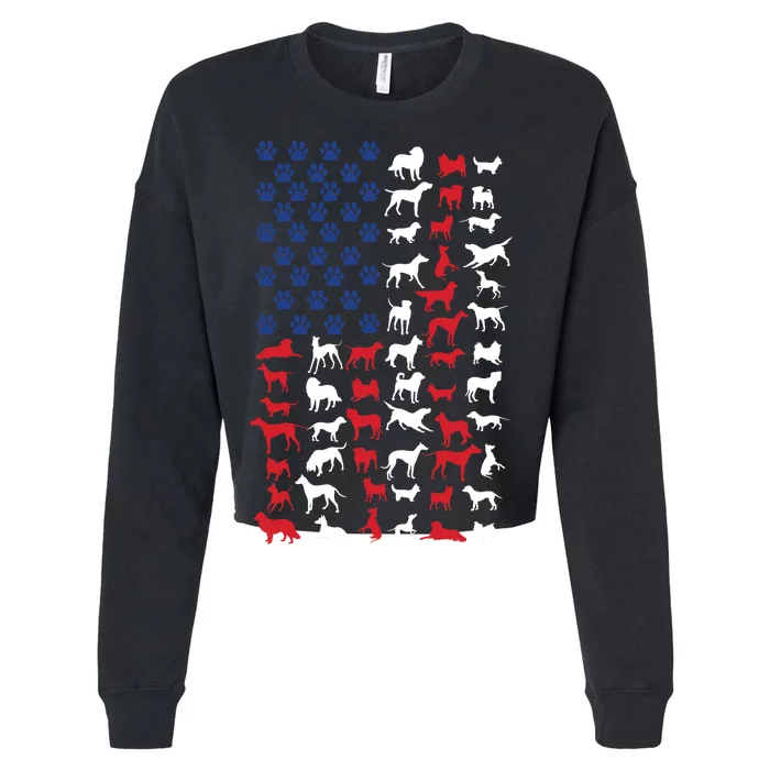 Dog Flag USA Cropped Pullover Crew