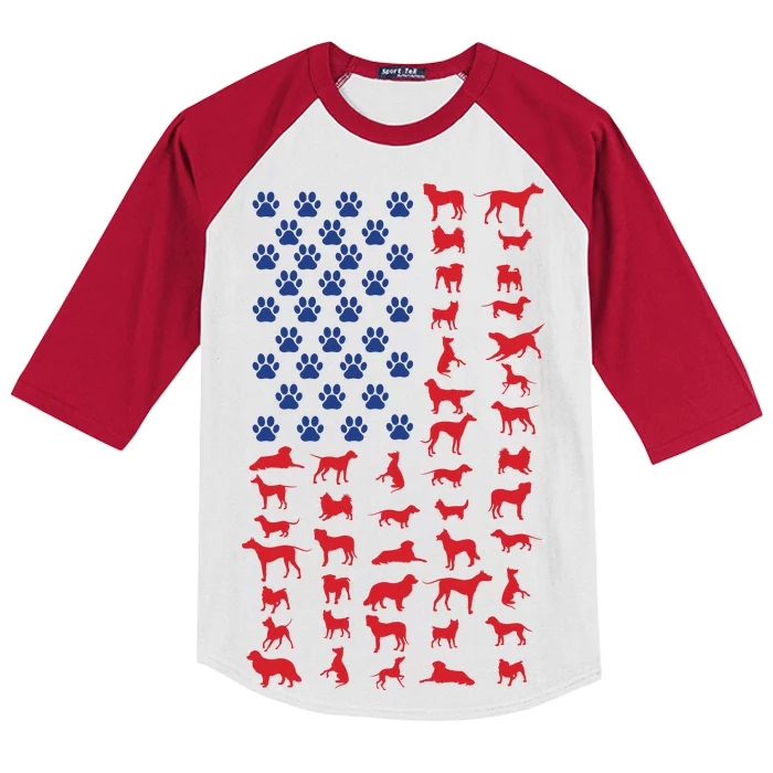 Dog Flag USA Kids Colorblock Raglan Jersey