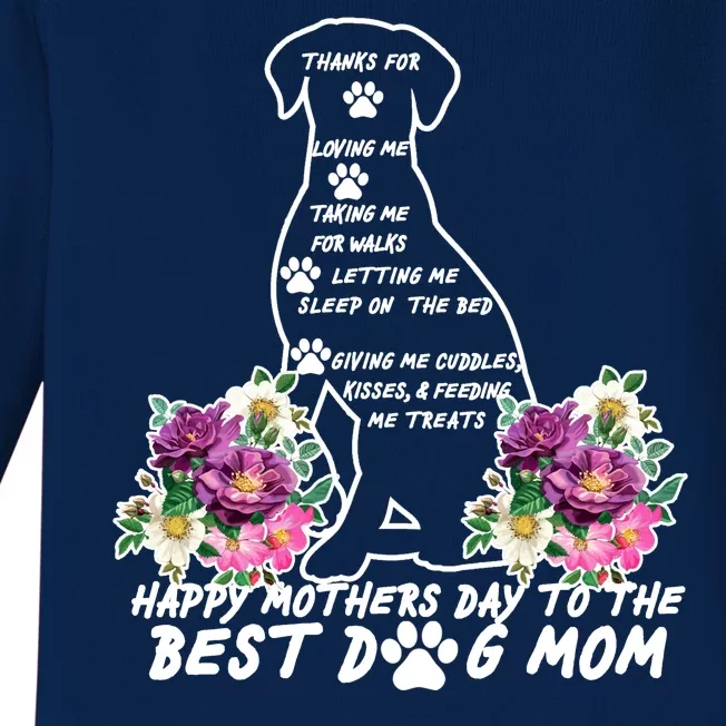 Dog Mom Mothers Day Baby Long Sleeve Bodysuit