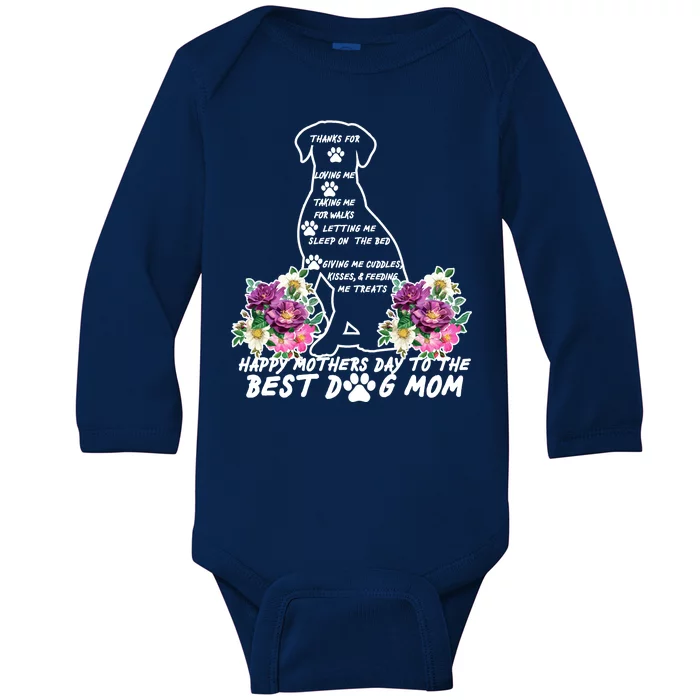 Dog Mom Mothers Day Baby Long Sleeve Bodysuit