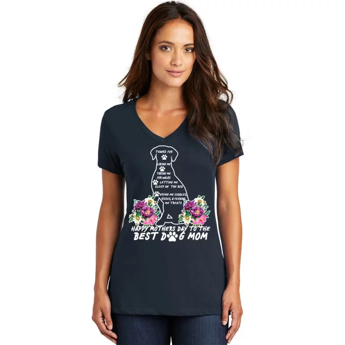 Dog Mom Mothers Day Women's V-Neck T-Shirt