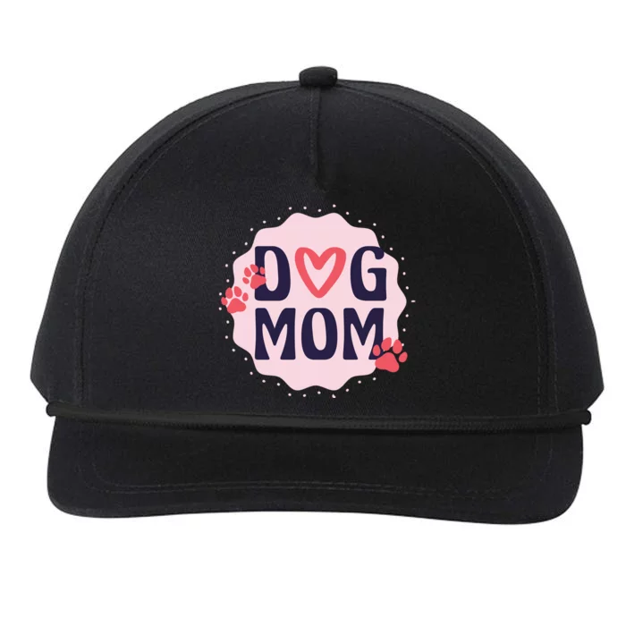 Dog Mom Paw Snapback Five-Panel Rope Hat