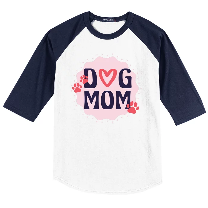 Dog Mom Paw Baseball Sleeve Shirt