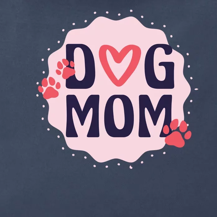 Dog Mom Paw Zip Tote Bag