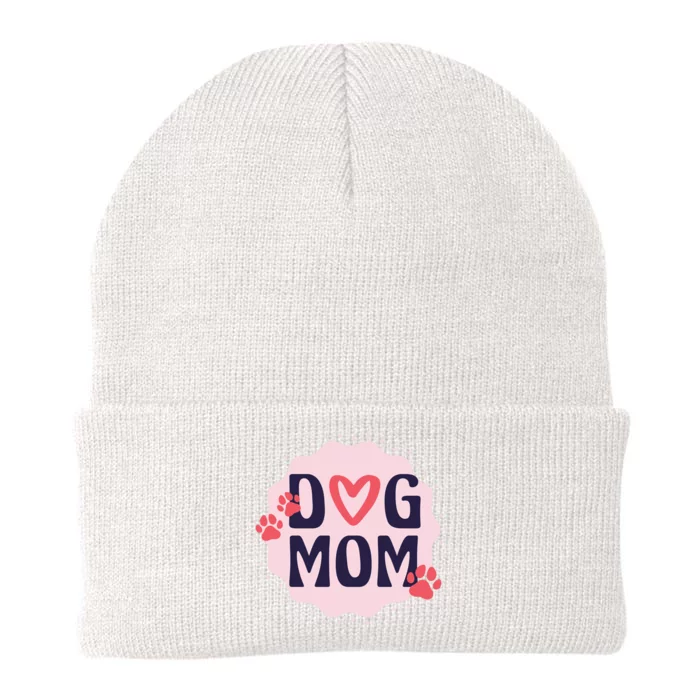 Dog Mom Paw Knit Cap Winter Beanie