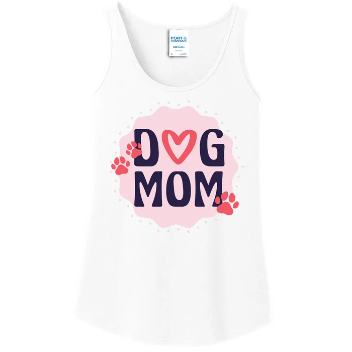 Dog Mom Paw Ladies Essential Tank